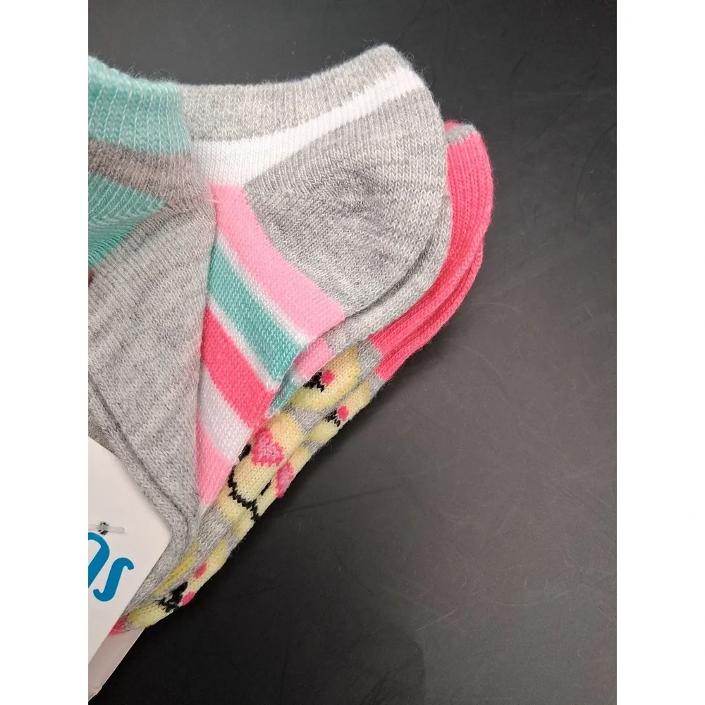 Surprize By Stride Rite Toddler Socks Love Emojis & Stripes Shoe Size 1-7